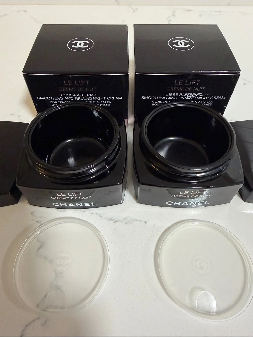 2 CHANEL Le Lift Crème de Nuit EMPTY jars